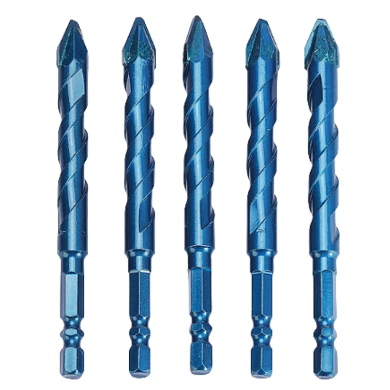 6mm Hex Shank Twist Glass Bits Titanium Ceramic Drilling Drill Set 6mm-12mm Opening diameter