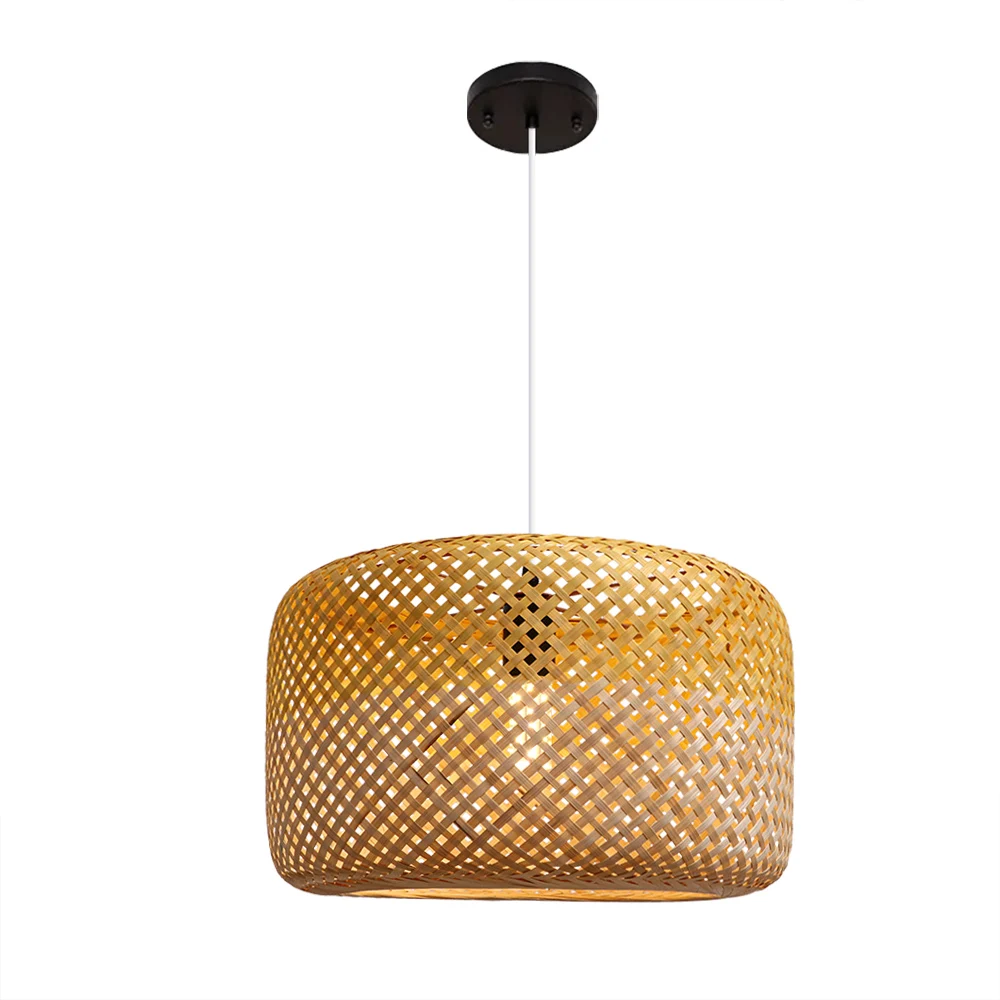 Fusen Handmade Rattan Chandelier Natural Bamboo Pendant Lighting Hotel Island Resort Restaurant Bar Home Decor Lamp Cover Usage