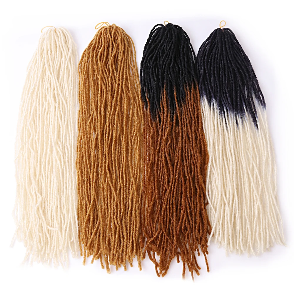Ombre Mini Micro Faux Sister Locs Straight Dreadlocks Synthetic Crochet Braids Hair Extension Sisterlocks Natural 18 Inch