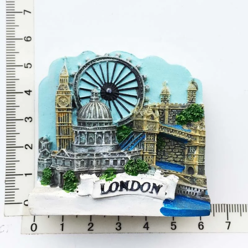 Custom made worldwide tourist gift UK London souvenir resin refrigerator magnets Custom 3D tourism souvenir fridge magnet