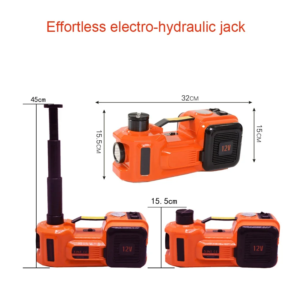 Heavy Duty Automatic 5 Ton 12 Volt DC Hydraulic Electric Car Jack Kit with Electric Impact Wrench