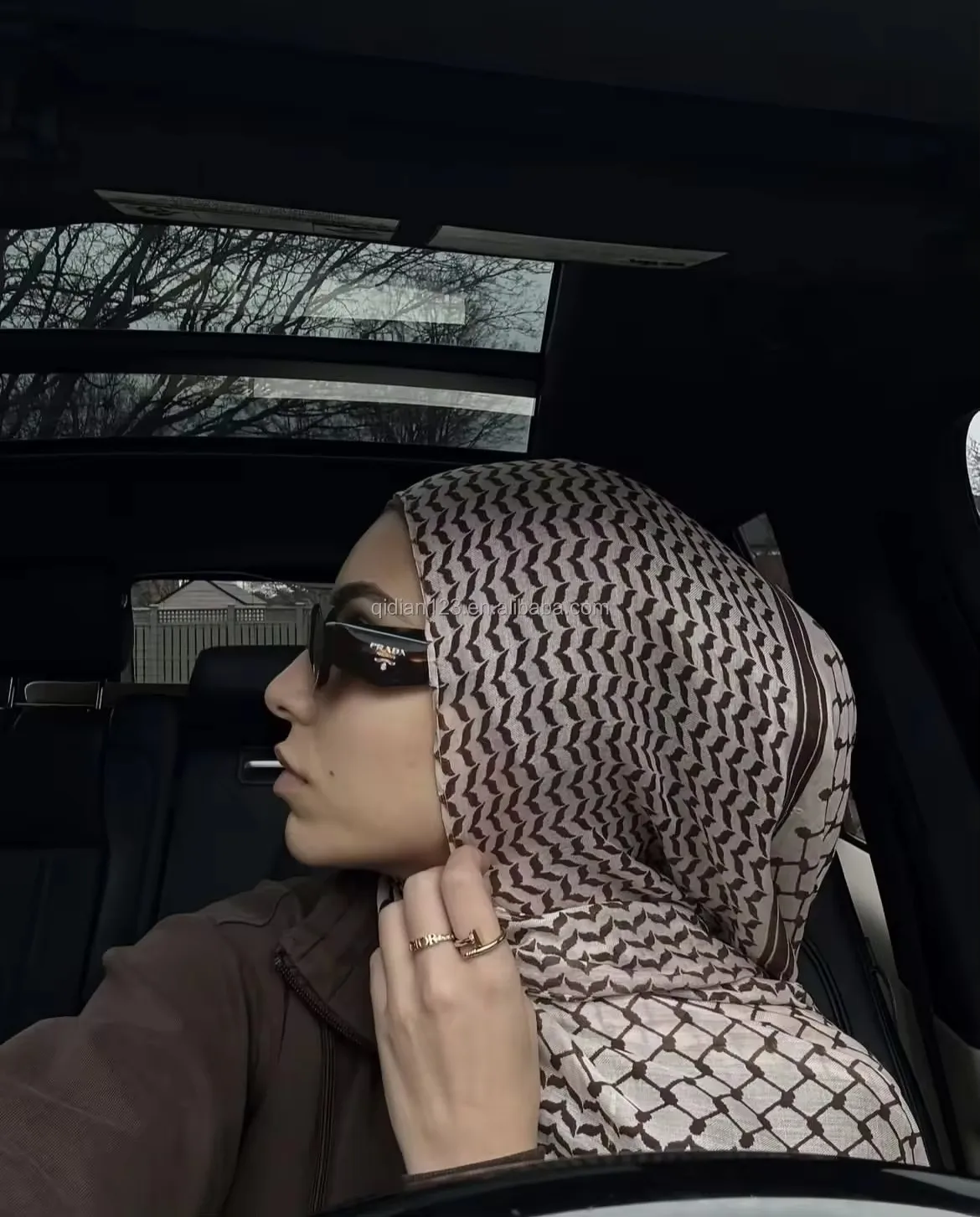 Хит продаж дышащий Простой Легкий тканый модальный шарф Kuffiyeh с принтом мусульманские женские этнические шали