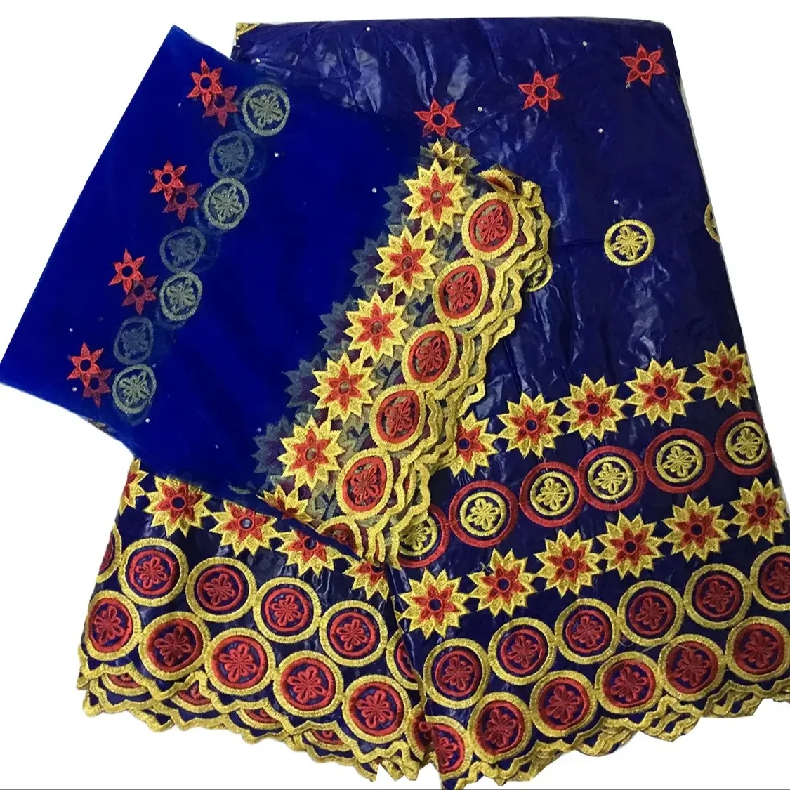 H & D Custom African clothing auxiliary material bazin lace printed fabric