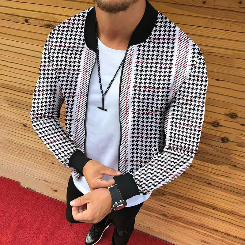 Wholesale men tee casual clothes Jacket autumn men long sleeve printing Bomber jacket mens jacket