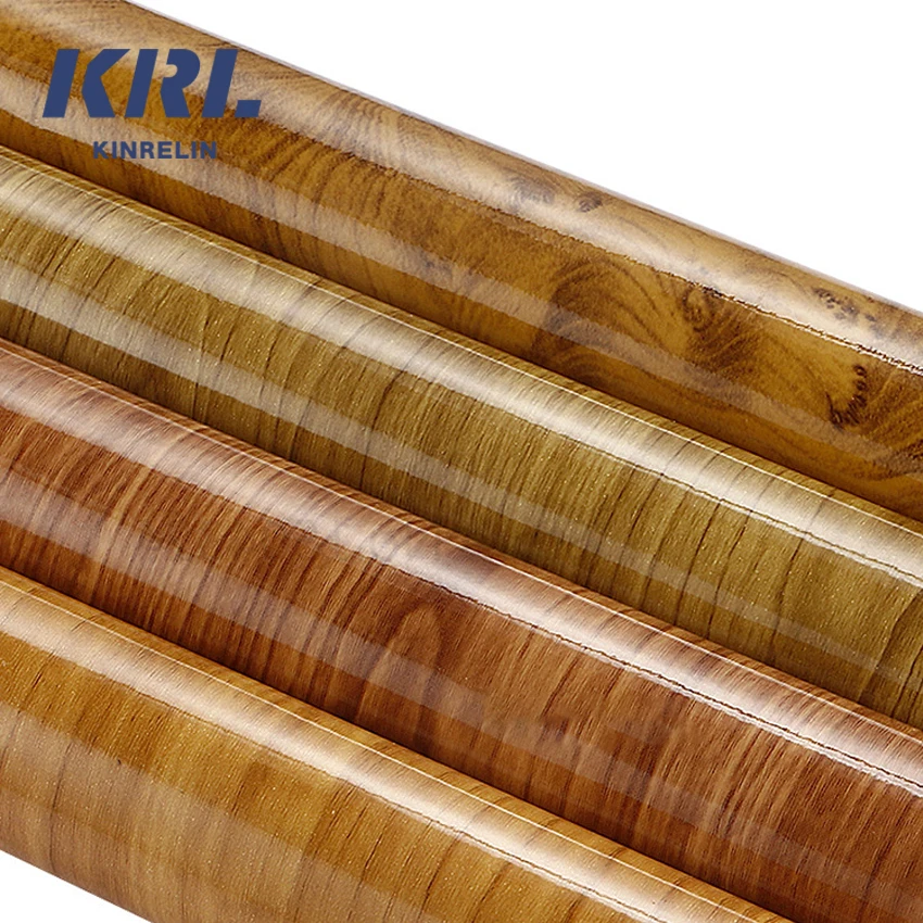 Custom PVC Wood Grain Stick Wallpaper Film Self Adhesive Furniture Cork Flooring Decorative Textured