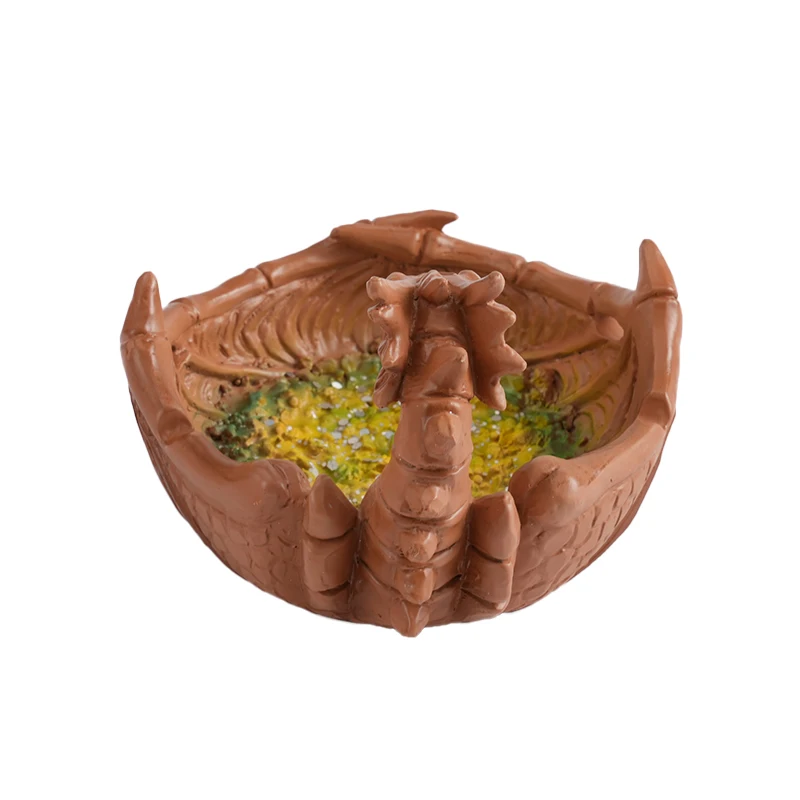 2024 Wholesale Good Quality Custom Logo Standing Ashtray Resin Ashtray Fire-breathing Dragon Resin Sshtray