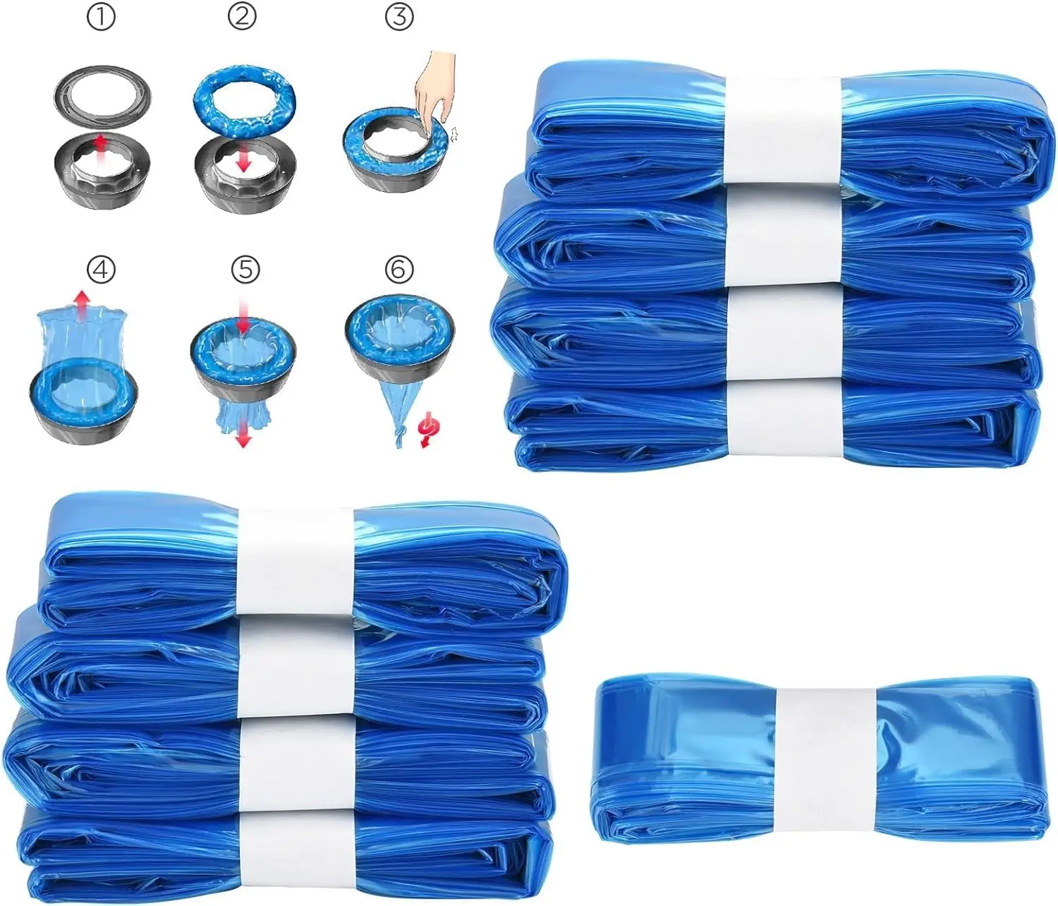 Nappy Bin Refills 4.5 m Baby Scented Diaper Pail Refill Bags Plastic Nappy Disposal Bags for Diaper Bucket Nappy Bin