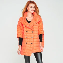 Fashion New Design Winter Women Plus Size Loose Double Breasted White Duck Down Jacket