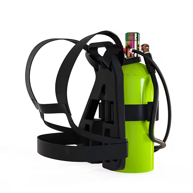 DEDEPU D600 2.3L With airbag Press deflated scuba adapter with strap tube Green dry breathing tube Air Tank scuba