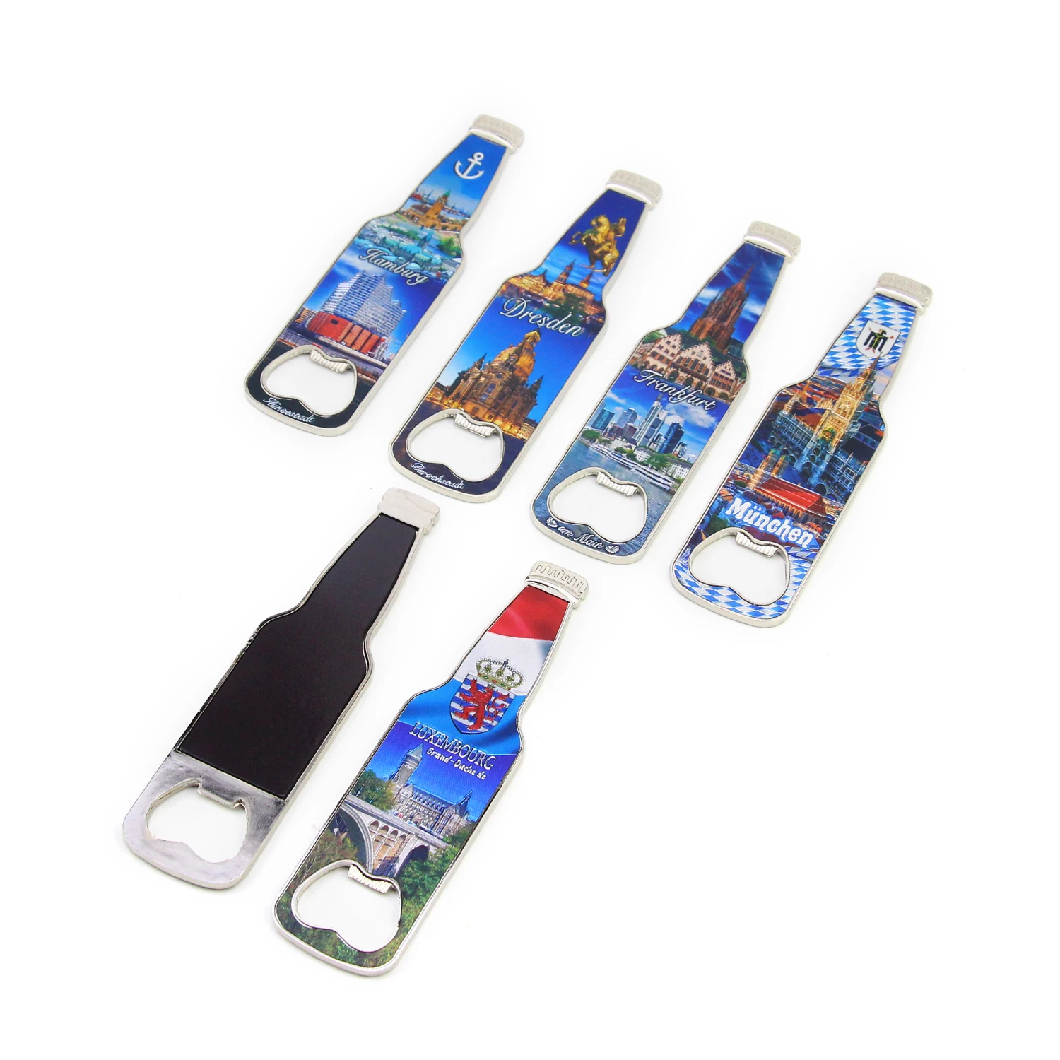 Custom Wedding Favors Bottle Shape Metal Beer Opener Personalized Souvenir Wine Fridge Door Magnet Bottle Opener