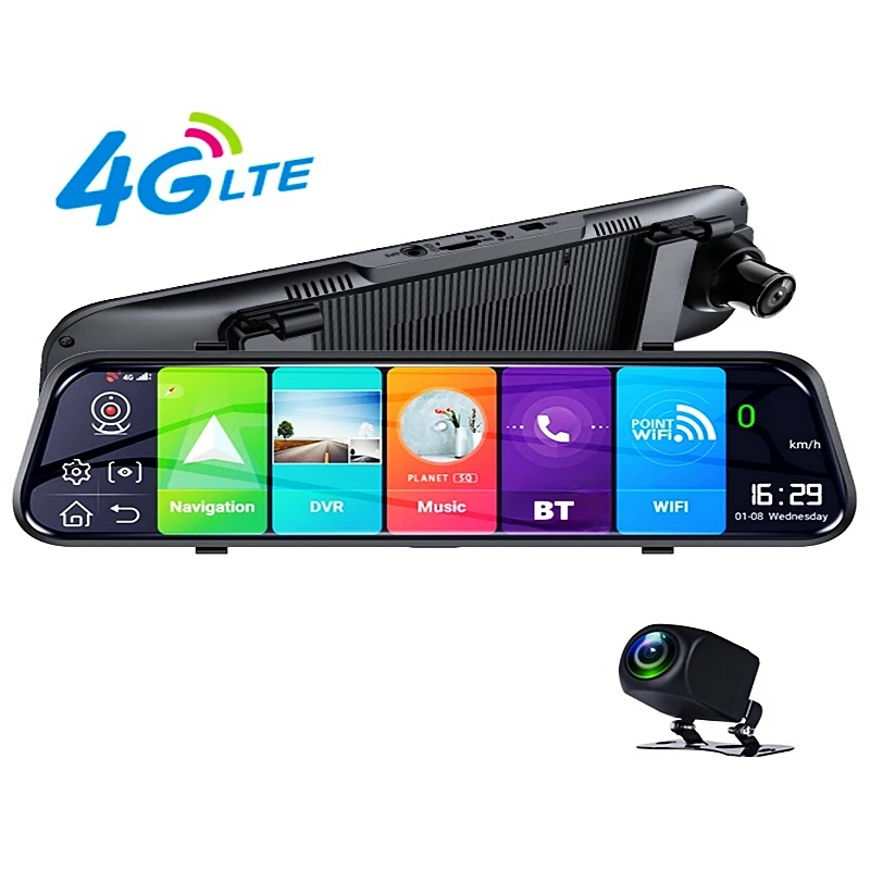 4G 10 Inch  Android 8.1 Rear view Mirror front and rear dual lens Dash Cam with ADAS FHD WIFI GPS Navigation reverse camera