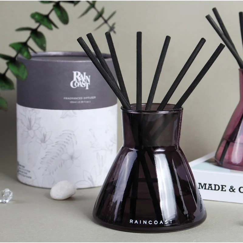 RAINCOAST Luxury Reed Diffuser Blowing Bottle With Thick Rattan Diffuser Reeds 100ml Home Fragrance Reed Diffuser