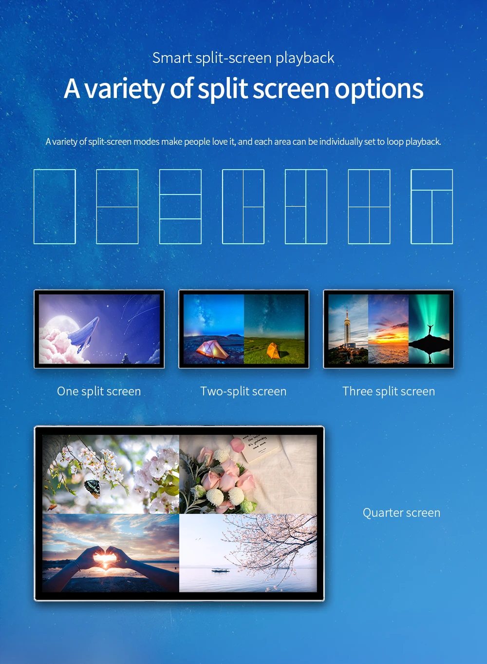 Wall-Mount Lcd Panel Totem 55 Inch Window Facing Display Lcd Hanging Advertising Lcd Digital Signage Display