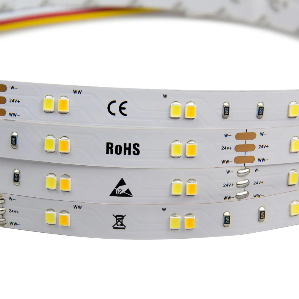 CCT tunable 2835-60 24v led strip light alexa compatible to wifi led strip lights and led light strips with remote