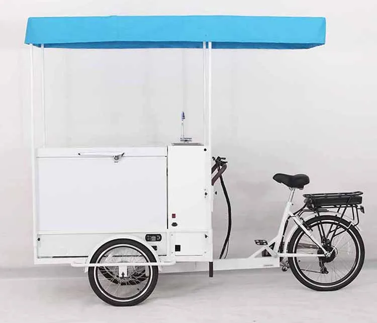 hot sale ice cream tricycle freezer bike ice cream cart with 500W electric motor