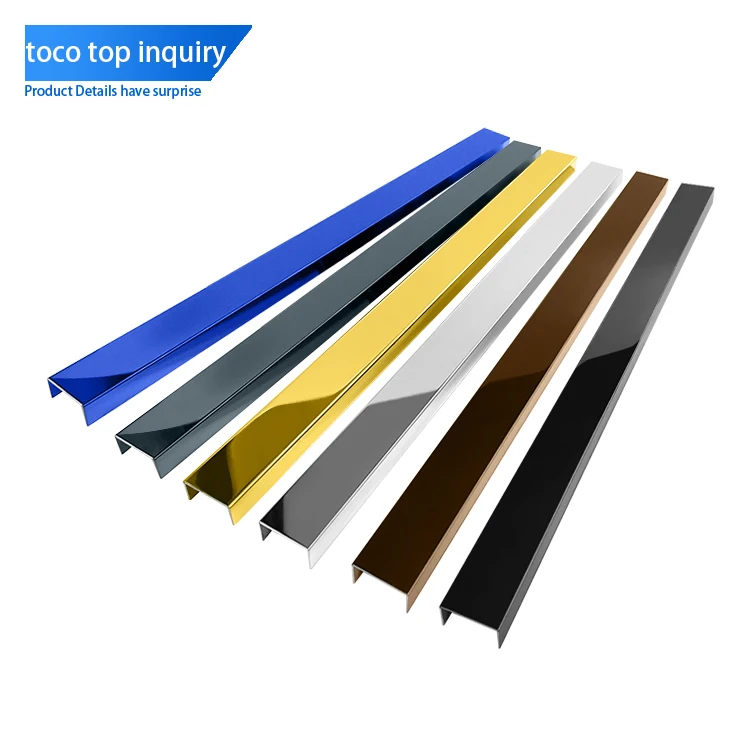 Toco Selling T Shape Aluminum Tile Trim Profile Bindings Acid-resistant Rectangle Silver Angle Aluminum Ceramic Tile Trim