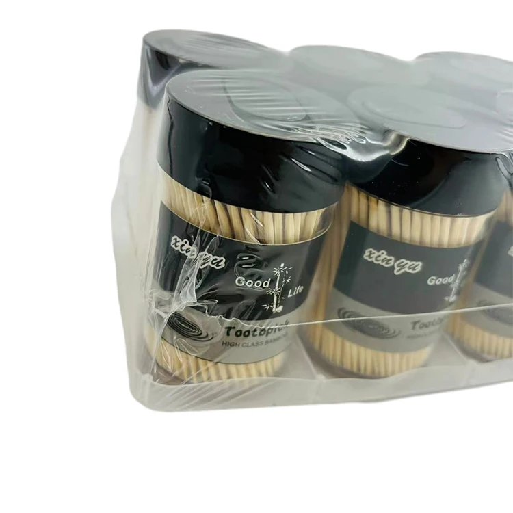 Manufacturer black sliding cover design tooth picks custom Bottle Package Bamboo Toothpicks