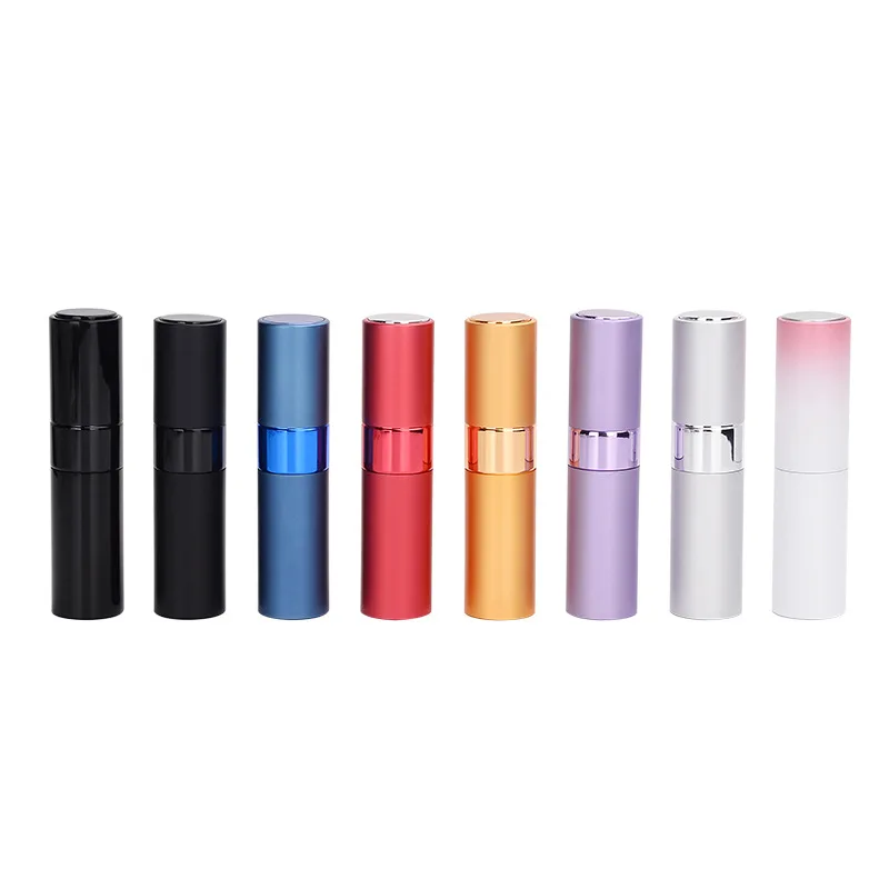 Portable Perfume Spray Travel Bottle 5ml 8ml 10ml 15ml 20ml Empty Black Metal Refillable Perfume Atomizer Bottle