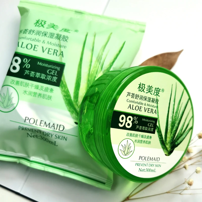 Hot Sell 98% Natural Aloe Vera Gel Soothing &  Moisturizing Skin Care Gel Organic Aloe Vera Gel For Face 300ml