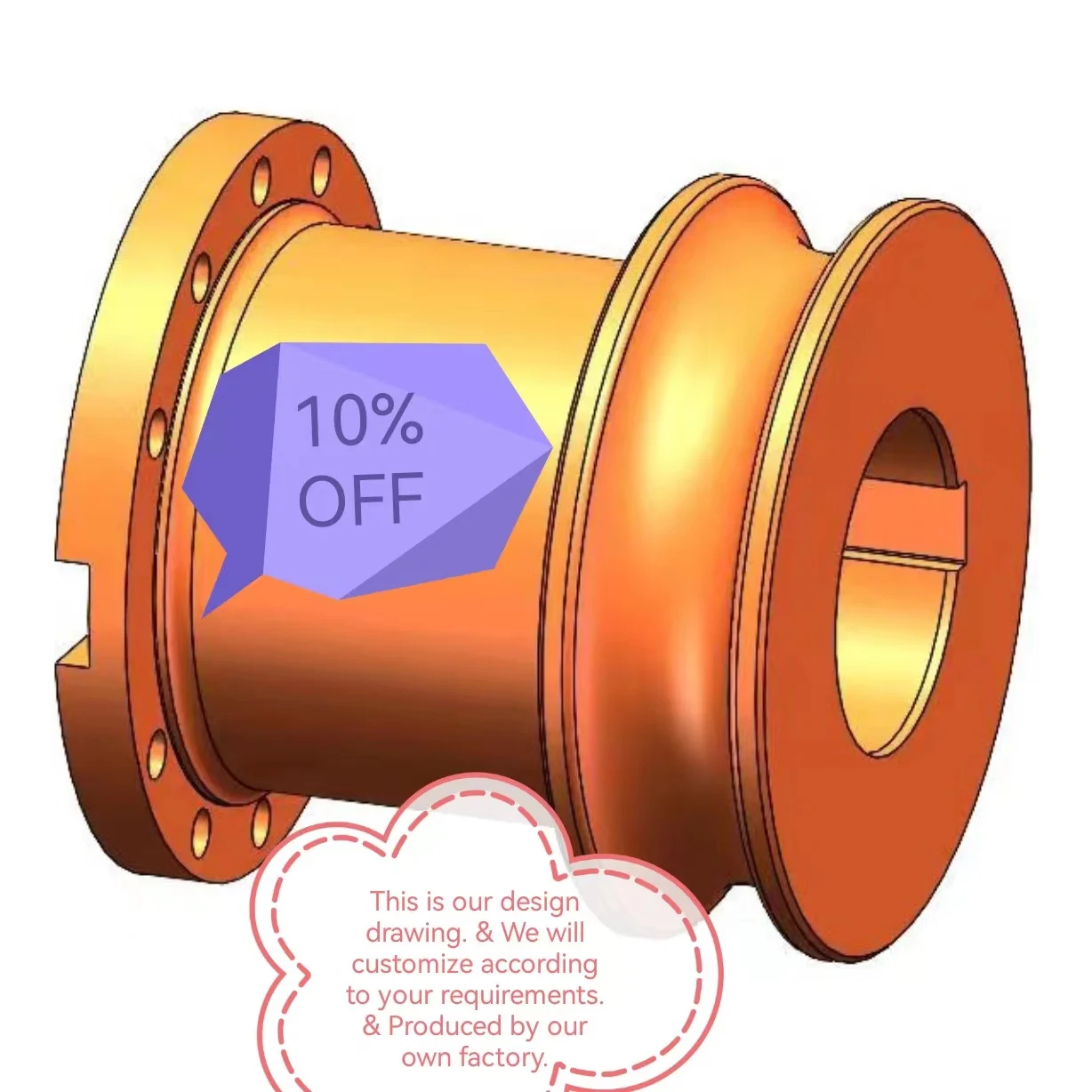 CNC Environmental protection dust removal equipment Dusting drum Non-standard equipment manufacturing Flange (drive side)