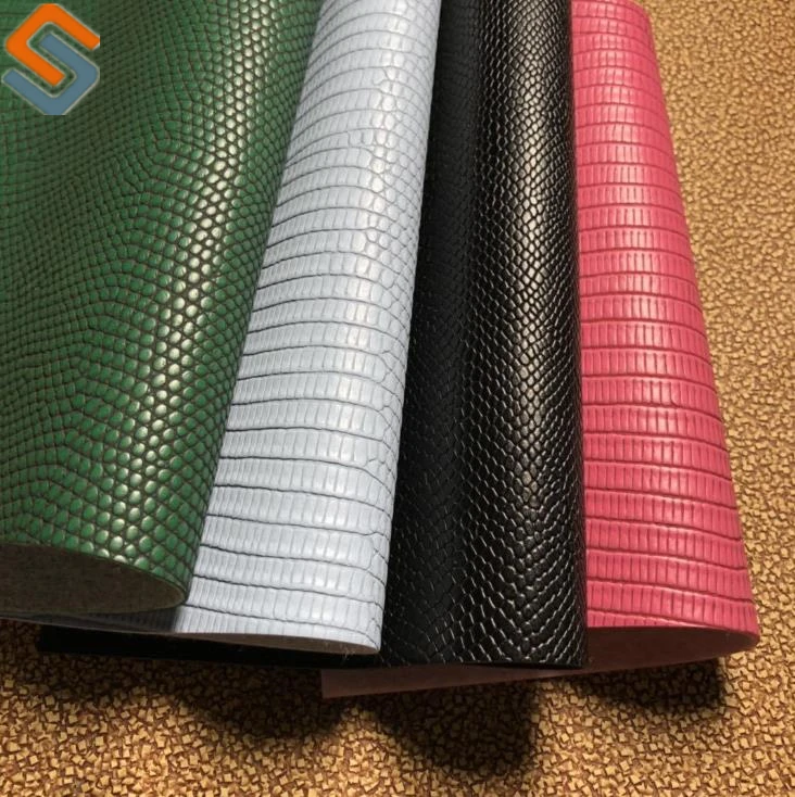 Waterproof Artificial PVC Crocodile Leather Fabric for Hand Bag or basketweave