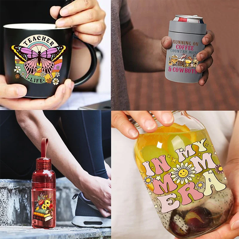 Factory 16oz Custom Custom Popular Uv Dtfcup Wraps Ship Uv Dtf Transfers For Cups Wraps Transfers Decals Ready Adhesive  Needed