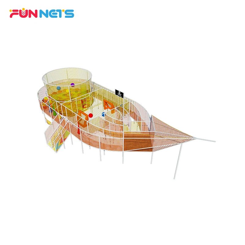 Детский воздушный канат-лабиринт для игр на открытом воздухе