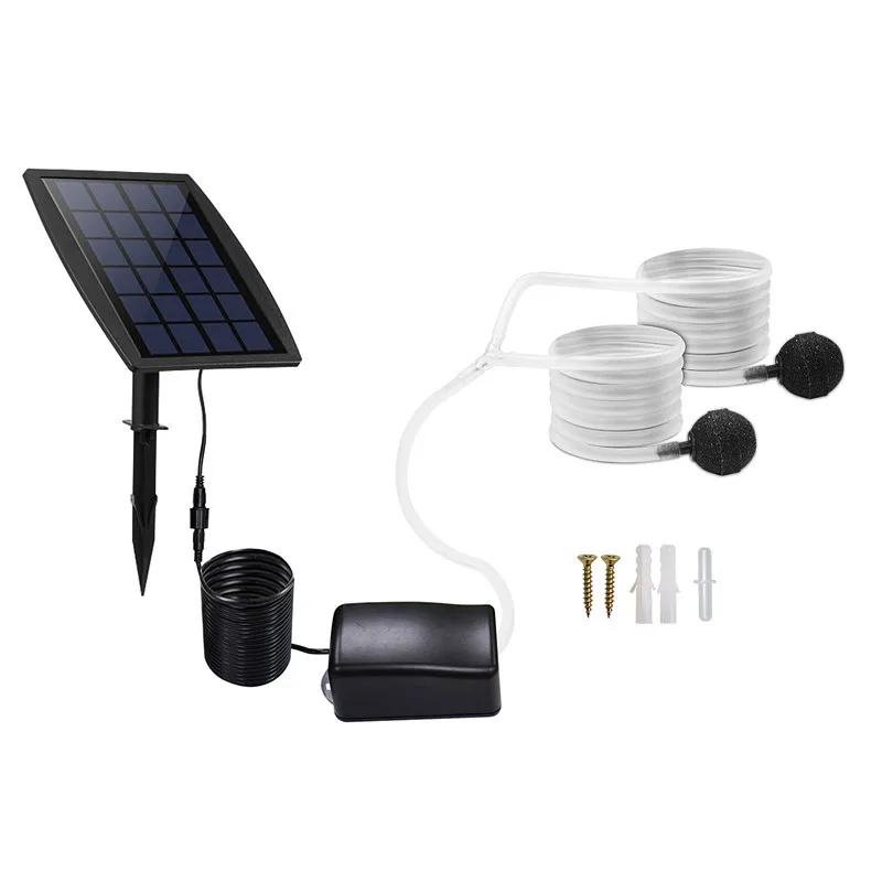 6V 2.5W Aquarium Air Pump Solar Powered Oxygenator 1L/min Fish Tank Low Noise Pond Oxygen Pump Water Pump for Aquarium Fish Tank