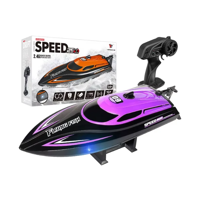 2.4G Remote Controlled 180 Degree Flip 25KM/H High Speed Electric RC Racing Boat for Pools, Lakes and Outdoor Adventure