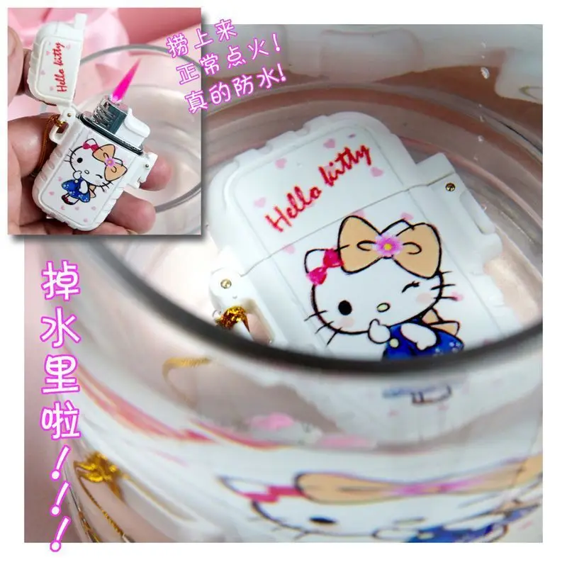 Cute Pendant Cartoon Torch Lighter Pink Flame Waterproof Detachable Lighter