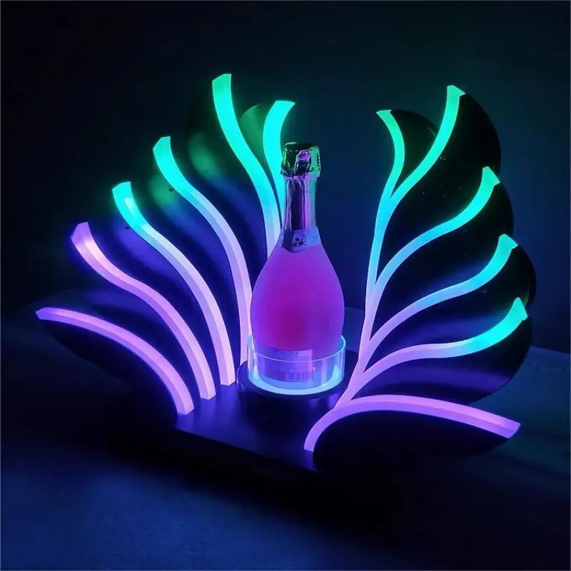 Custom Acrylic Wine Rack Temperature Flask Thermos Bar Lighted Shelf LED Bottle Display-New Creative Product Christmas Occasions