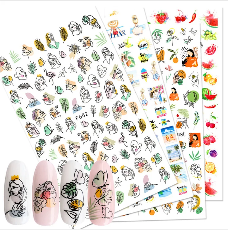 
The New Popular Decoration Adhesive decals Colorful nail art designs sticker 