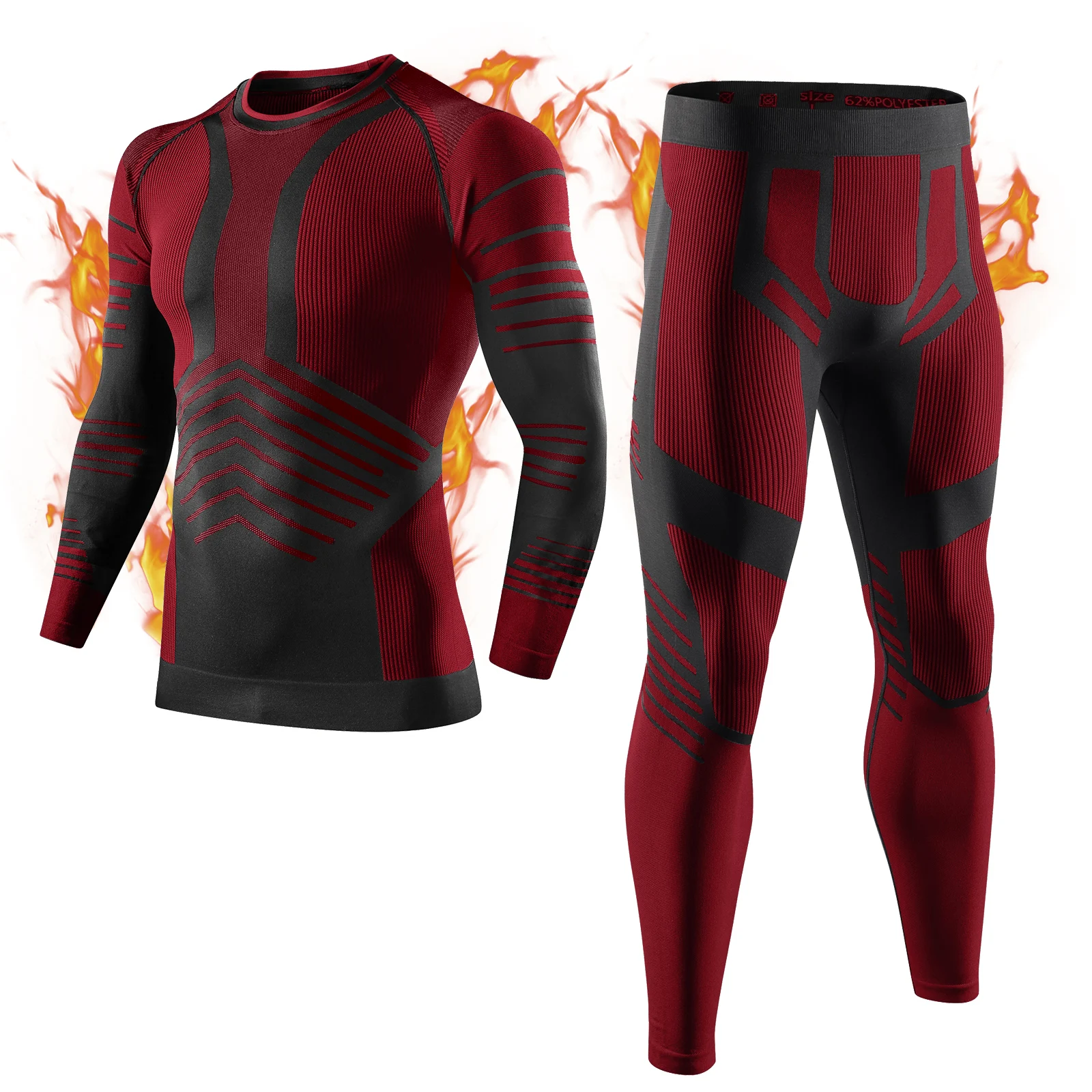 2021 New Arrival Mens Outdoor Sports Seamless Elastic Heated Thermal Underwear Winter Thermal Clothing