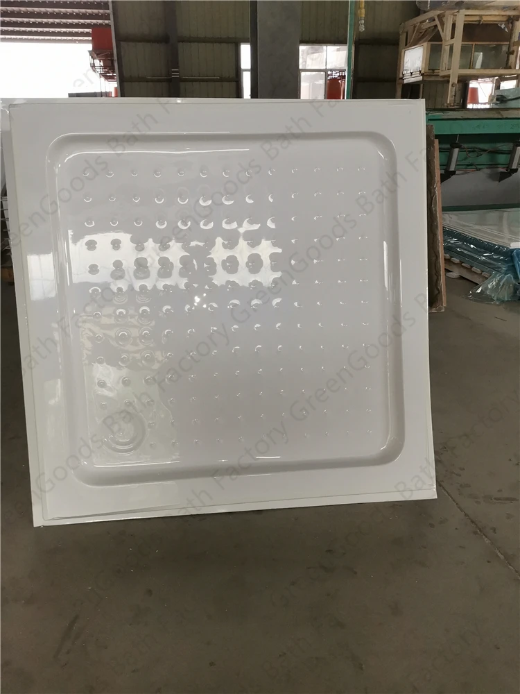 Offset Drain Bathroom ABS Acrylic Shower Trays In White Shower Base In Square Shape