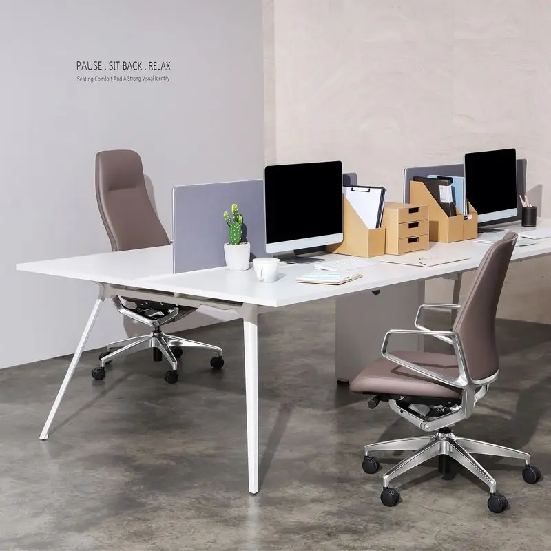 High Back Accent Leather Office Chair Executive Modern Swivel Chair