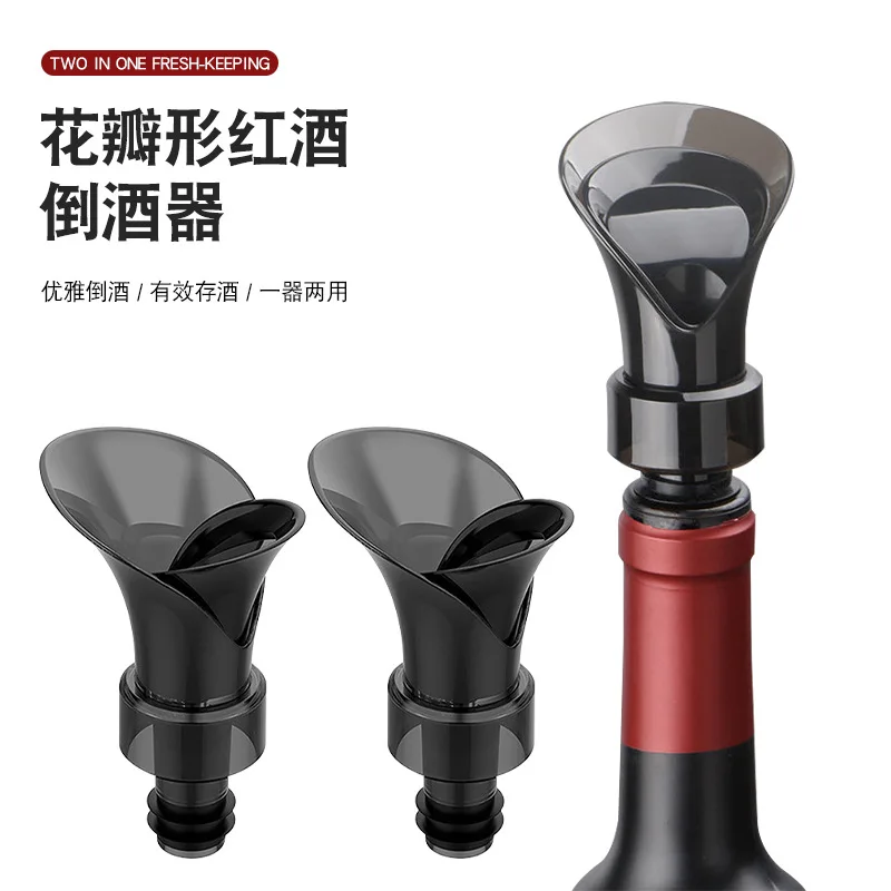 2 In 1 Rose Flower Chock Plug Liquor Whisky Wine Spirit Bottle Stopper With Logo Wine Stopper Pourer Creative Gift