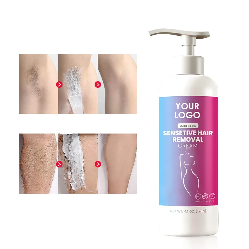 Wholesale OEM Private Label Cosmetics Women Men Organic Natural Permanent Removal Body Facial Lotion Hair Remover Cream