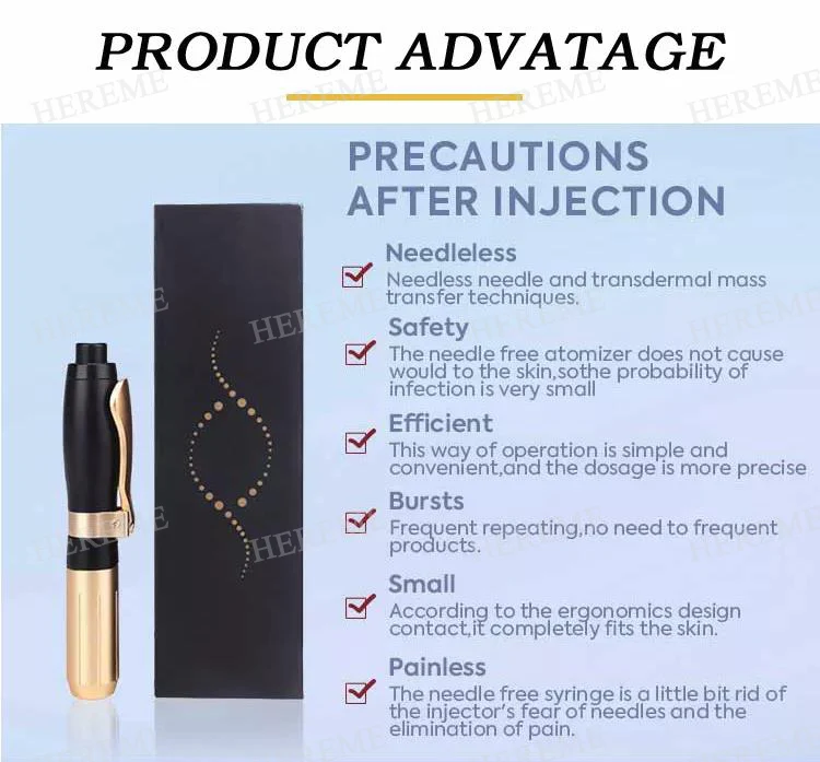 Heremefill Newest Hyaluronic Pen High Pressure 2 in 1 Syringe Hyaluronic Pen/Needle Free Very Cheap Hyaluronic Pen Supplier