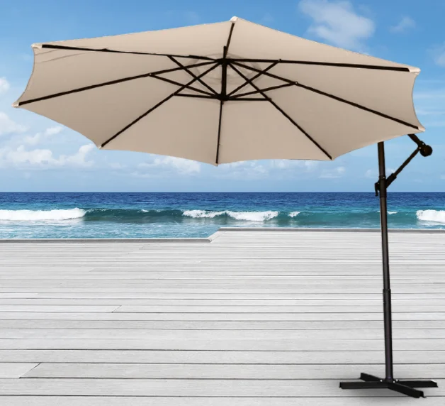 Outdoor Hanging Banana Umbrella Waterproof Cantilever Garden Beach Patio Sun Canvas Parasol Iron Restaurant Umbrella
