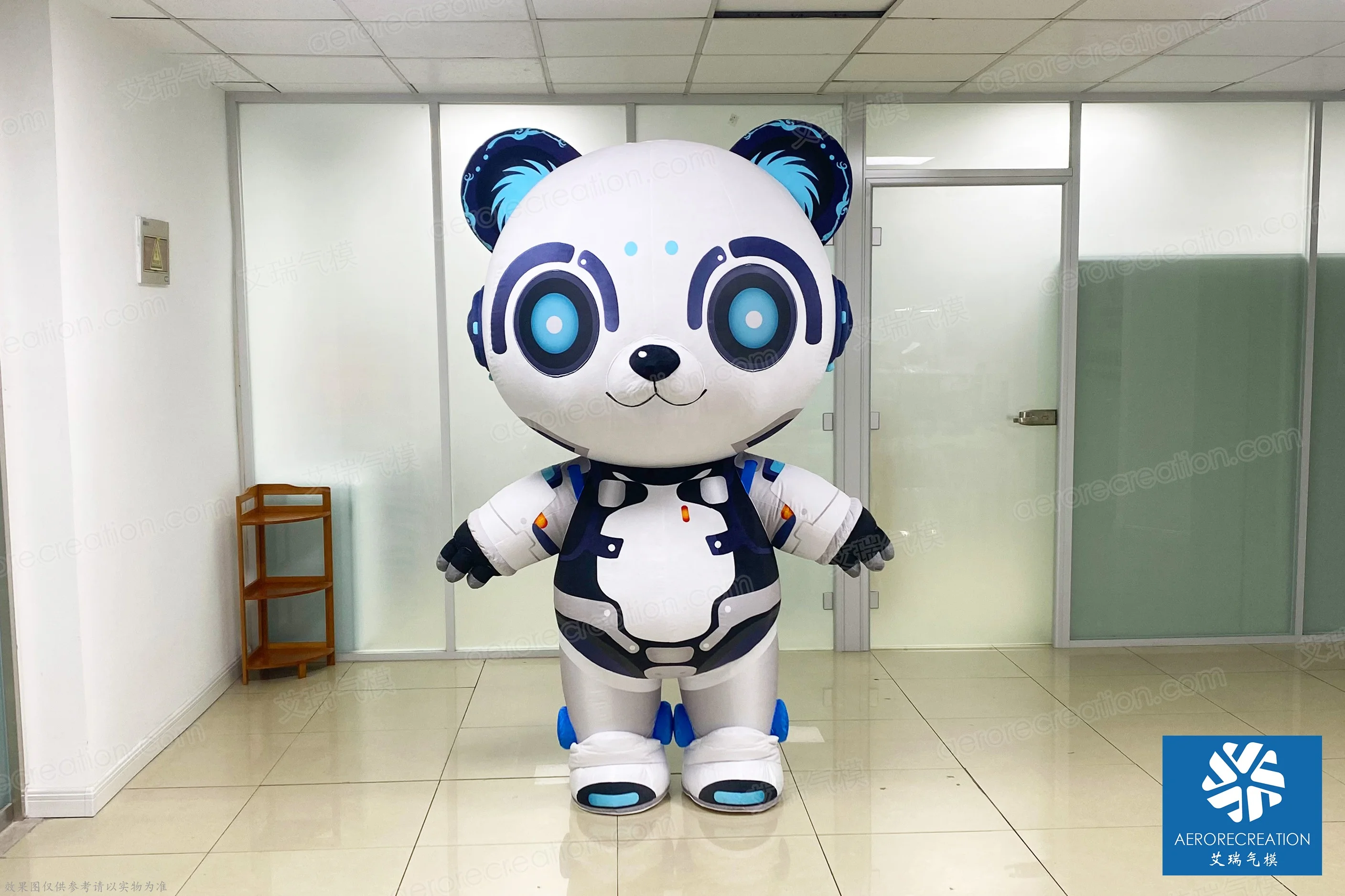 Aero Events Decoration Inflatable Interactive Cartoon Panda Full Body Customized Inflatable Mascot Costume