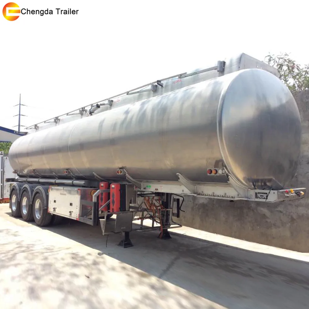 Chengda 45000 Liters aluminum Alloy Fuel Oil Tanker liquid diesel Fuel Tank Semi Trailer for sale