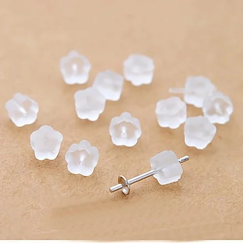 Premium Upgrade Soft Silicone Earring Backs Plum Blossom Shaped Earring Safety Backs Stopper