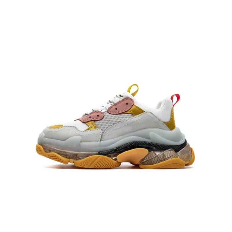 Women Casual Dad Shoes neon Designer Sneakers Triple s Crystal clear clean sole Bottom Paris Platform Luxury Chaussures 36-40