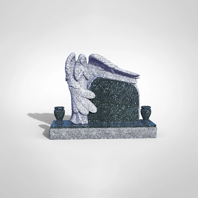 Unique Chinese Design  Natural Granite Carving Angel Statue Tombstone Monument