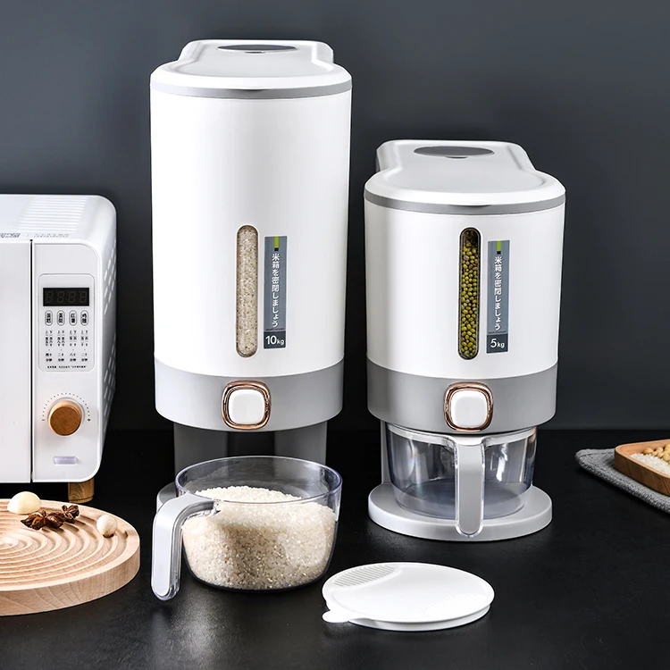 Wholesale 10kg Durable Plastic Rice Bucket Ricer Box Rice Storage Box With Lid