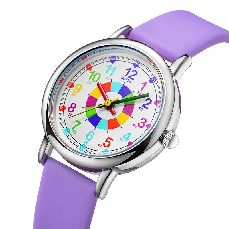 Purple Utakata waterproof kids Silicone Strap Colorful children Watches candy color  Kid Watches In Wristwatches A0009