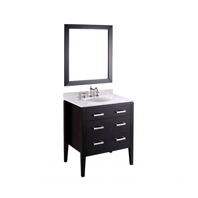 Горячая продажа дубовый деревянный туалетный столик элегантная раковина тщеславие мебель