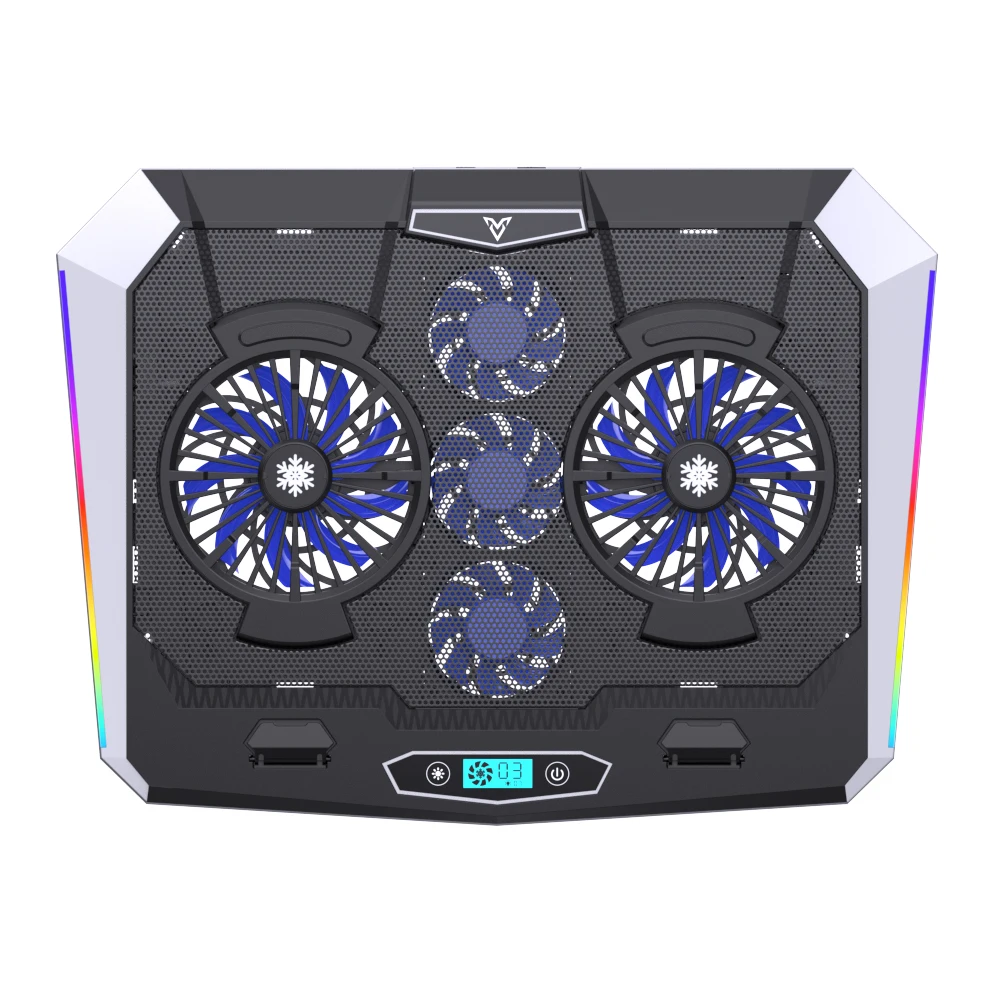 Охлаждающая подставка для ноутбука 2021, регулируемая складная подставка для ноутбука с низким уровнем шума и светодиодной подсветкой, портативная охлаждающая подставка для ноутбука