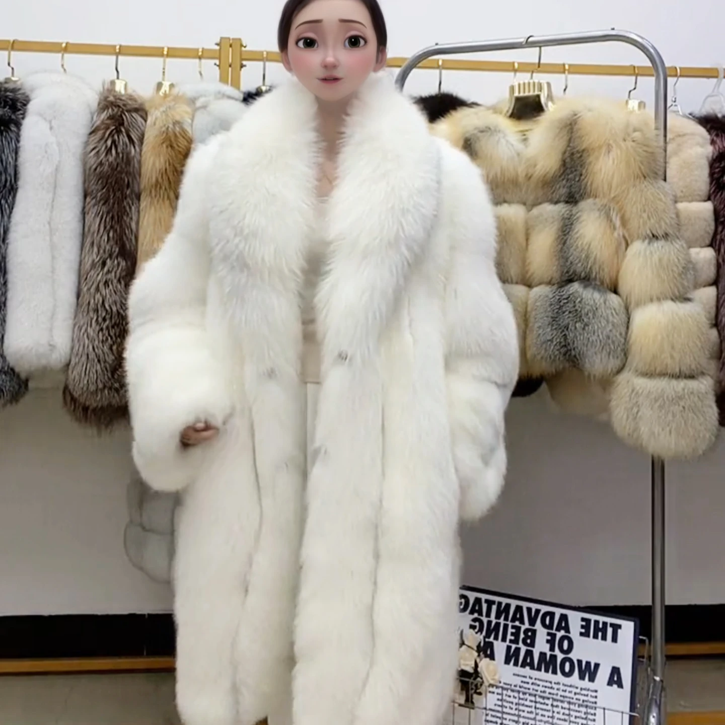 NAFA Customized 2024 Timeless Style Premium Loose Velvet Real Fox Fur Coat for Cold Weather