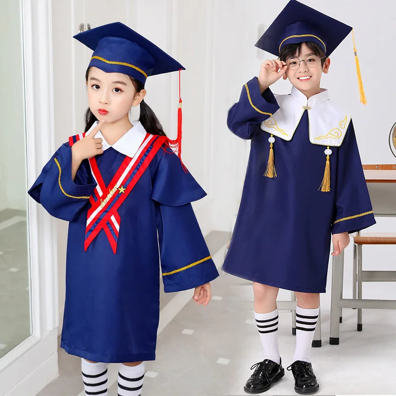 New kindergarten bachelor dress children doctor dress cap graduation photo clothing primary school children graduation dress